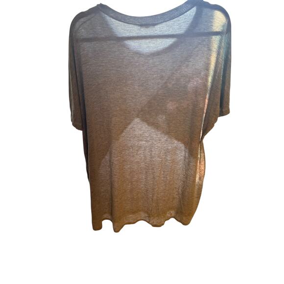 Egs Women's Grey Patchwork Tee Floral Panel Casual Short Sleeve Top Size 2XL - Picture 3 of 6